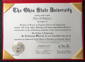 Ohio State University diploma certificate