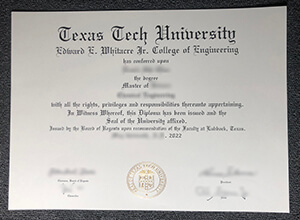 TTU diploma sample, buy a fake Texas Tech University diploma