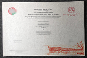 Università degli Studi di Milano diploma certificate