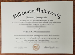 Villanova University diploma certificate