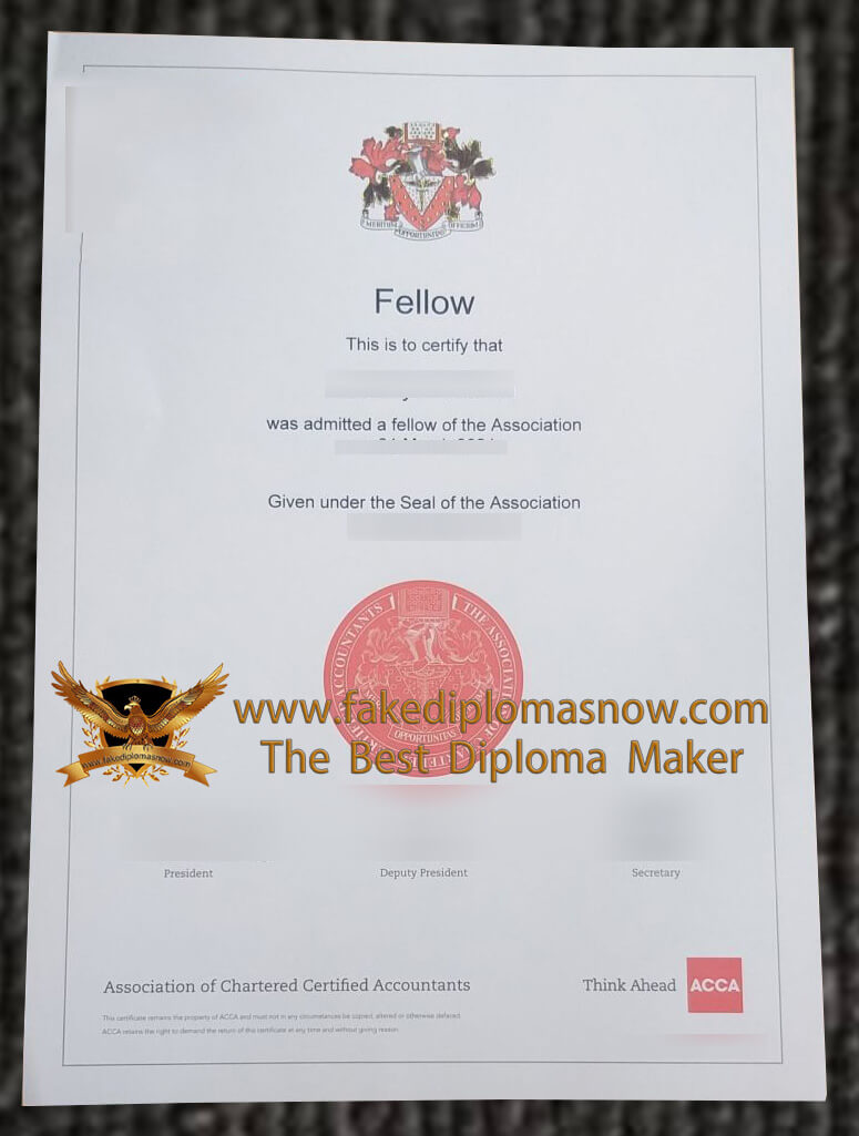 ACCA Fellow certificate