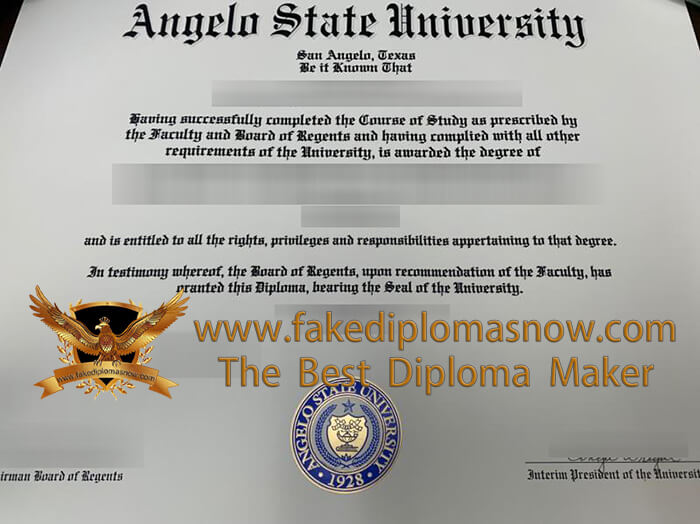 Angelo State University diploma