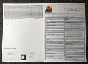 Bournemouth University diploma Supplement, Copy Bournemouth University transcript