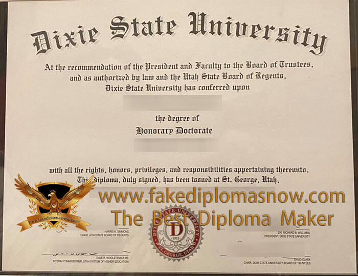 Dixie State University diploma