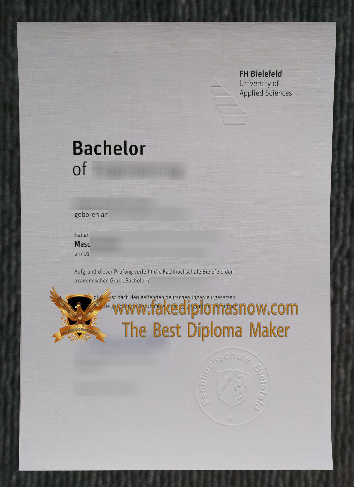 FH Bielefeld diploma