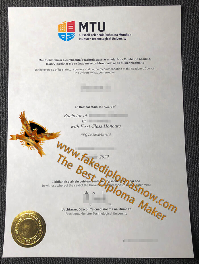 MTU diploma, Ollscoil Teicneolaíochta na Mumhan degree Ollscoil Teicneolaíochta na Mumhan degree