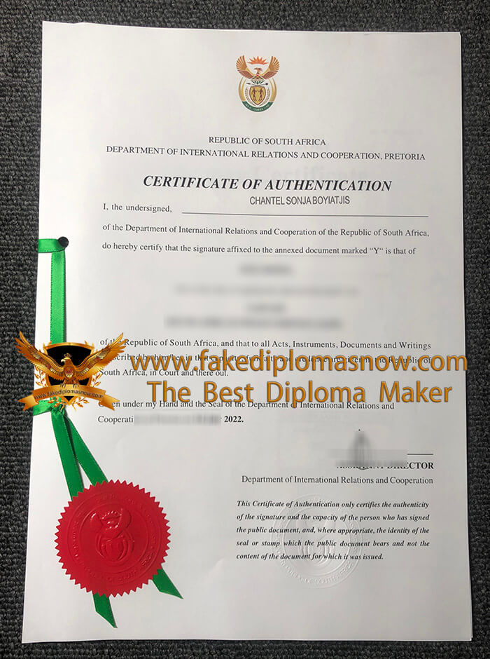 South Africa certificate of authentication, South African Apostille South African Apostille