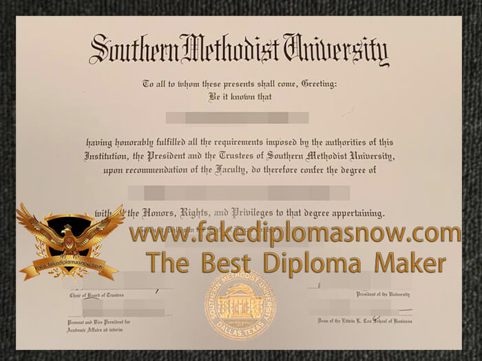 Southern Methodist University diploma