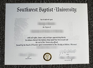 Southwest Baptist University degree certificate