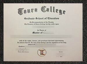 Touro College degree certificate