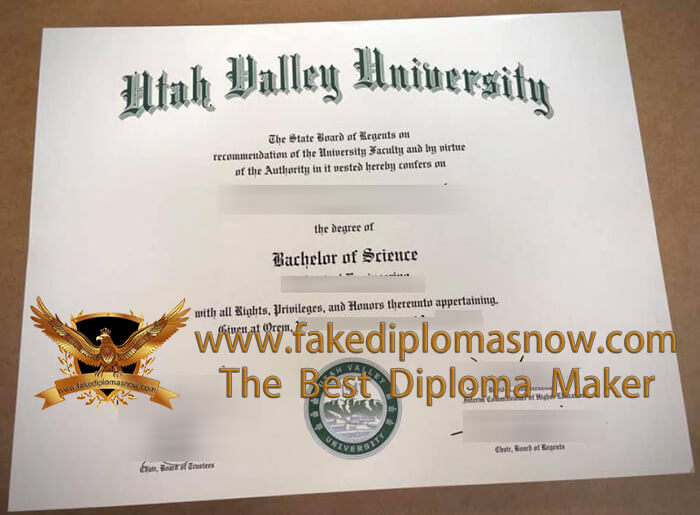 Utah Valley University (UVU) diploma