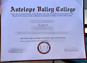 Antelope Valley College diploma certificate