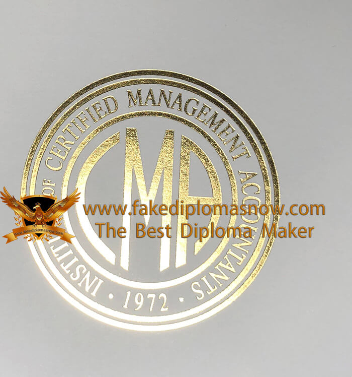 CMA USA Certificate Gold Stamp CMA USA Certificate Gold Stamp