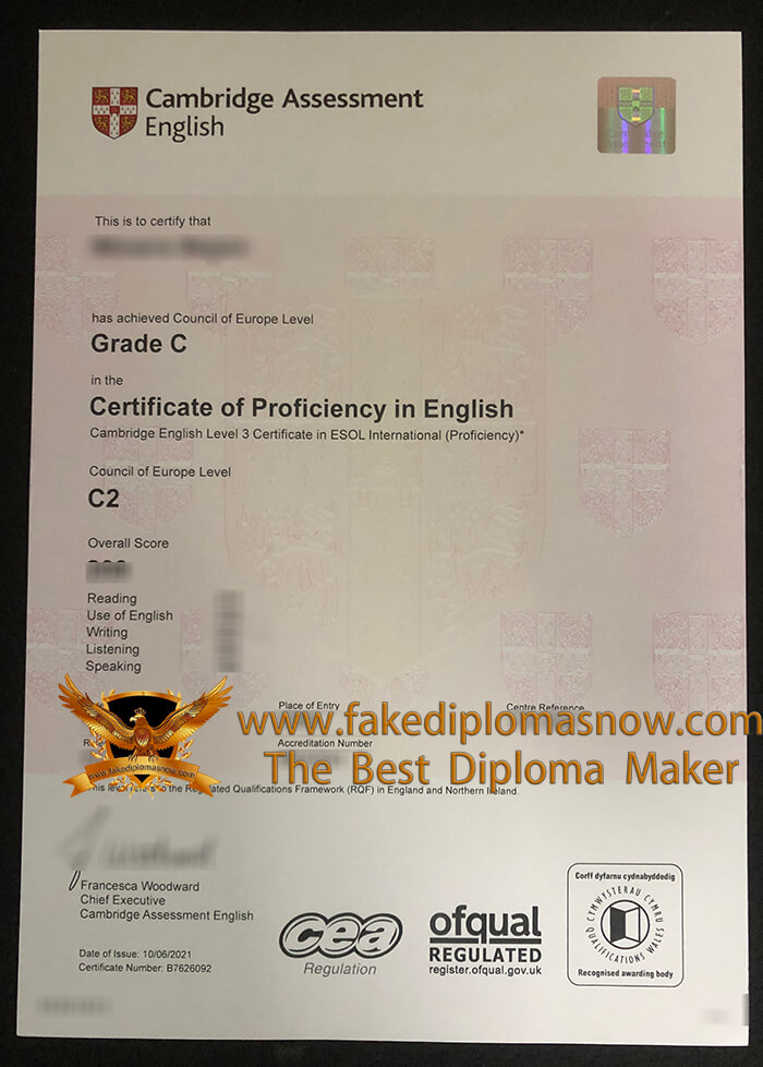 Cambridge CPE certificate