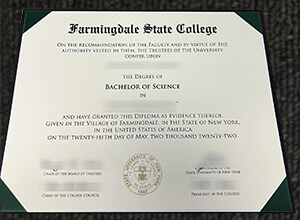 Farmingdale State College Diploma Certificate