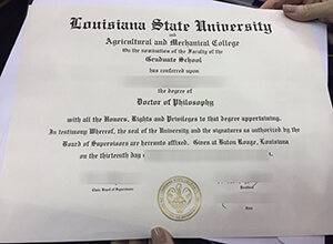 Louisiana State University Diploma certificate
