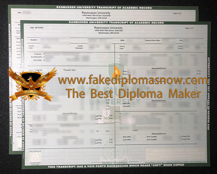 Rasmussen University transcript Rasmussen University transcript