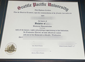 Seattle Pacific University diploma certificate