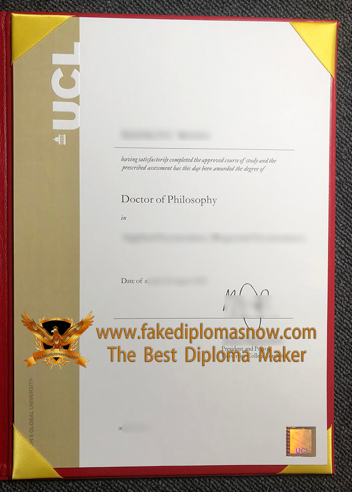 UCL Doctor of Philosophy degree, UCL diploma UCL Doctor of Philosophy degree, UCL diploma