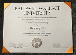 Baldwin Wallace University diploma certificate