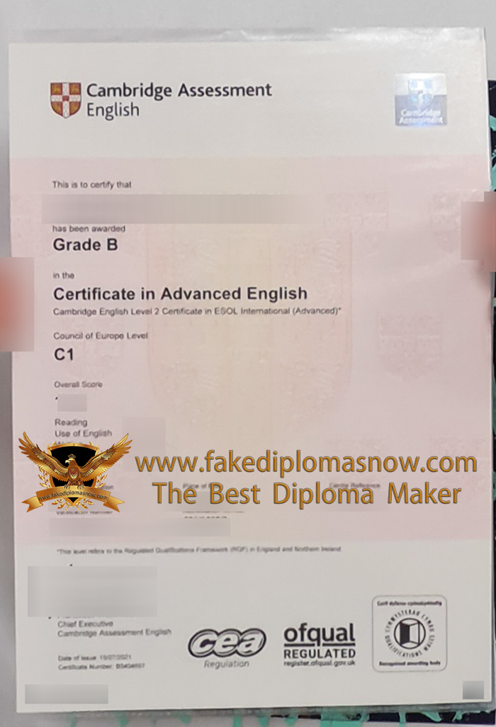 Cambridge Advanced English Certificate, C1 Advanced Certificate