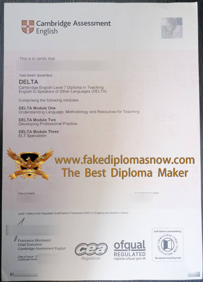 Cambridge Delta Certificate