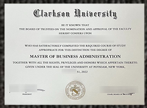 Clarkson University diploma