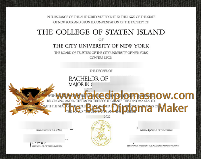 College of Staten Island diploma College of Staten Island diploma
