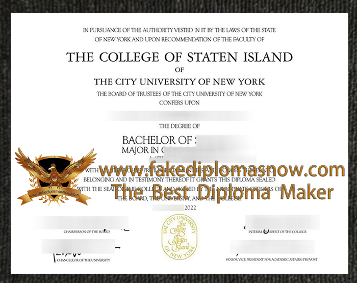 College of Staten Island diploma