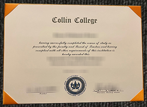 Collin College diploma certificate
