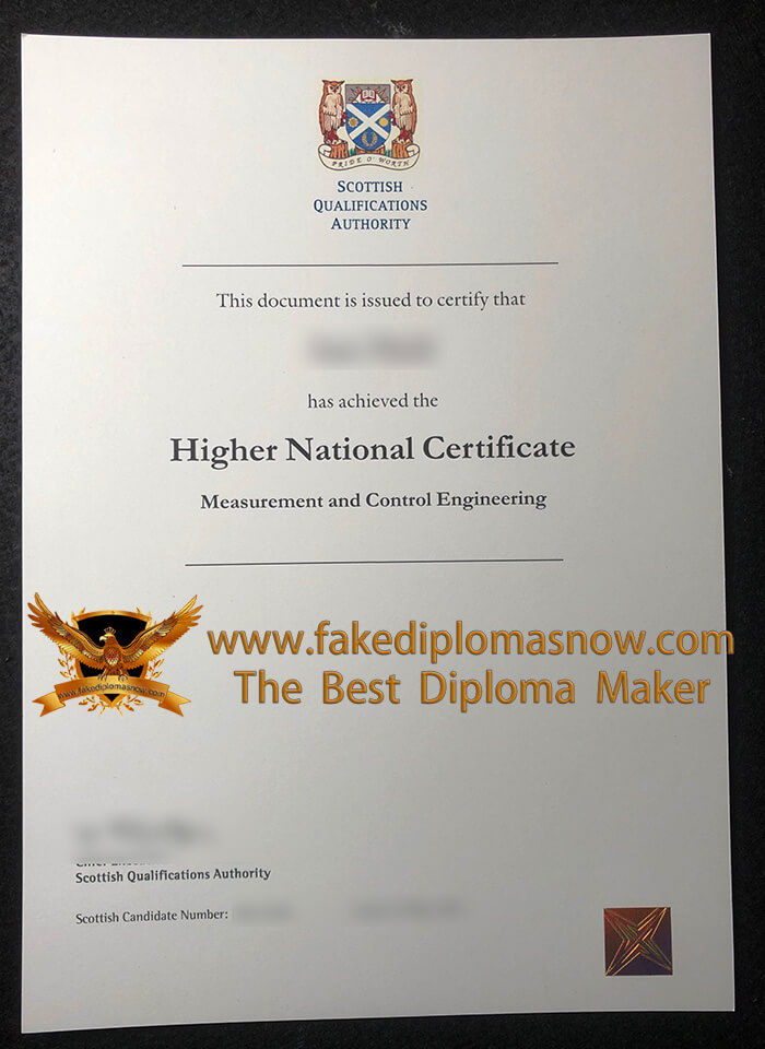 FAKE SQA Higher National Certificate