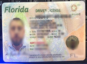 Fake Florida scannable Driver license