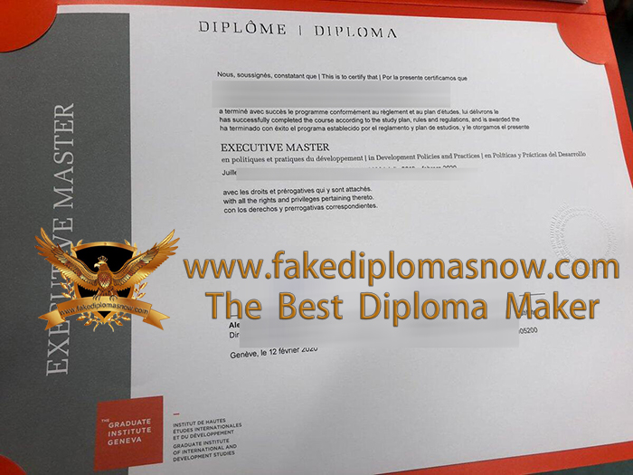 Geneva Graduate Institute Diploma, Buy a Switzerland fake diploma Geneva Graduate Institute Diploma