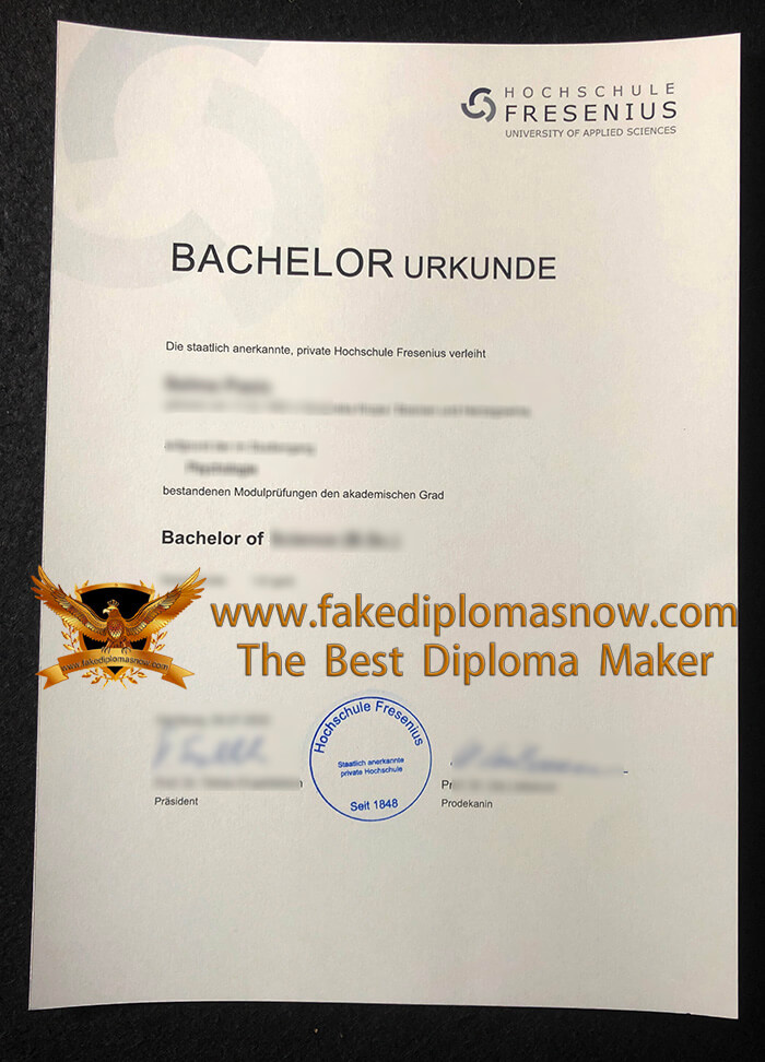 Hochschule Fresenius Urkunde Hochschule Fresenius Urkunde