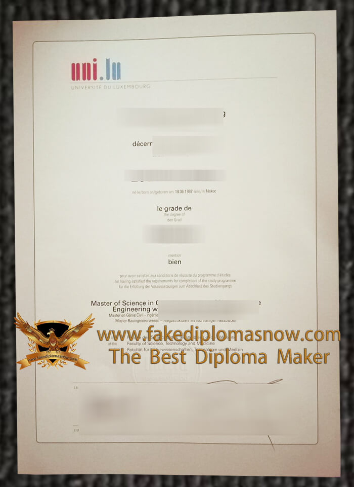 University of Luxembourg diploma