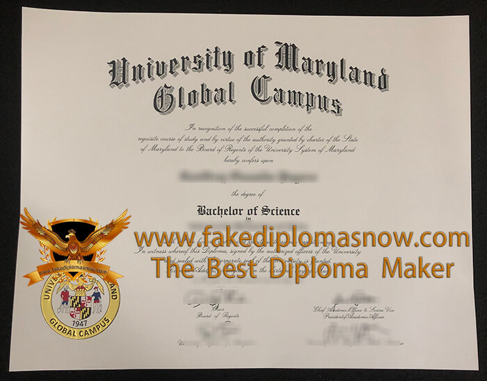 University of Maryland Global Campus (UMGC) diploma, UMGC degree certificate