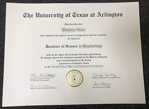 University of Texas at Arlington diploma certificate