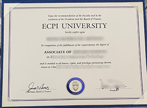 ECPI University degree certificate