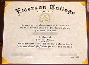 Emerson College diploma certificate