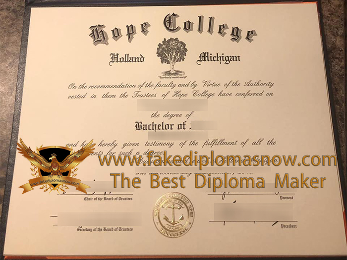 Hope College diploma