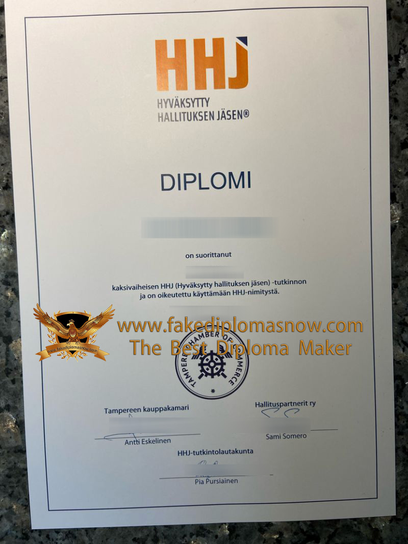 Hyväksytty Hallituksen Jäsen (HHJ) diplomi