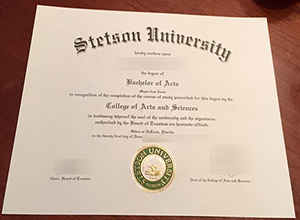 Stetson University diploma certificate