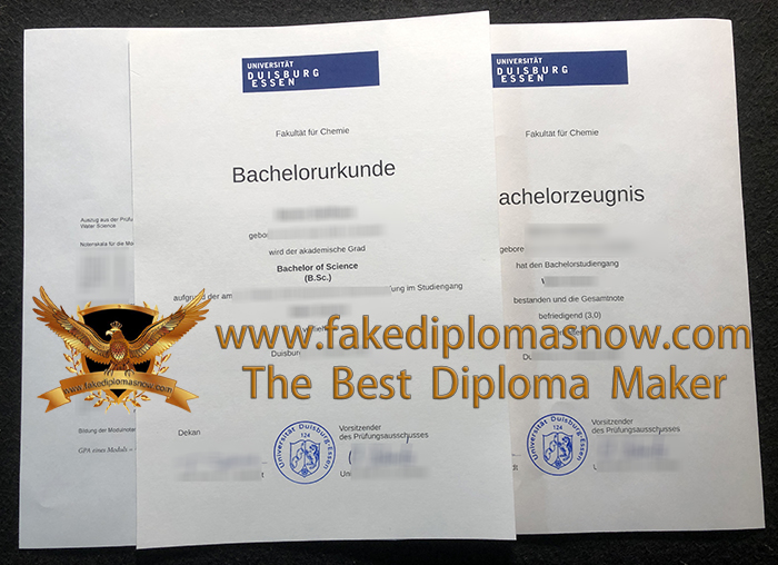 Universität Duisburg-Essen Bachelorurkunde with Zeugnis