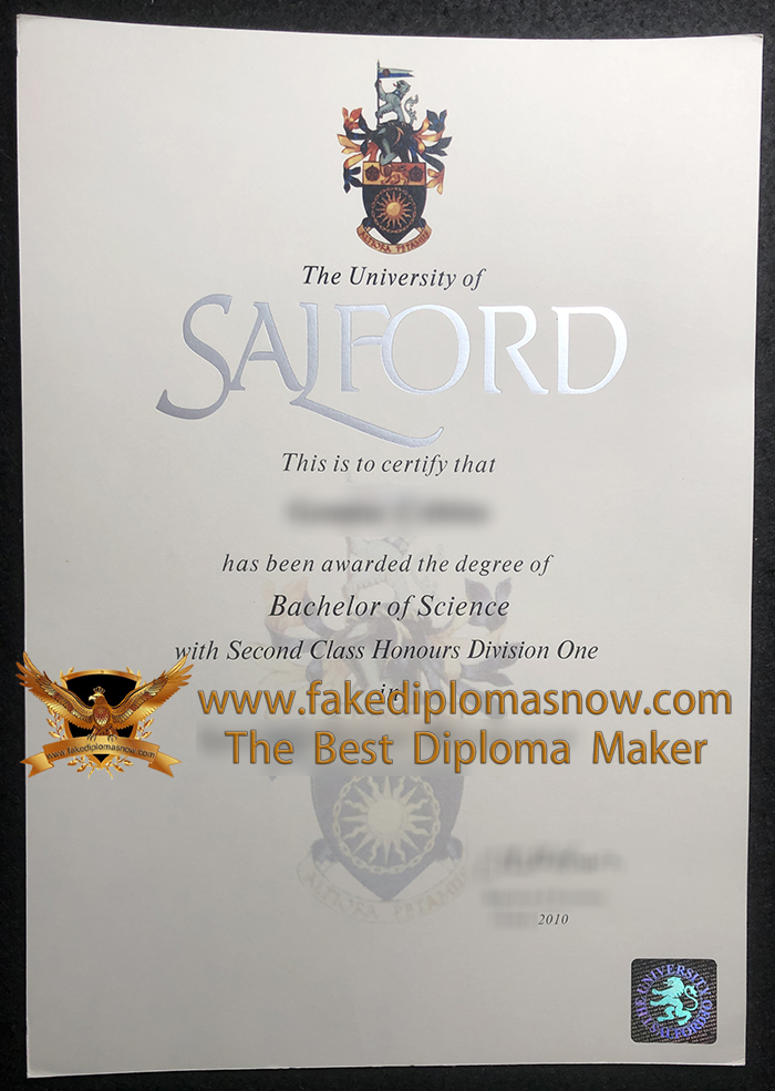 University of Salford Bachelor of Science diploma