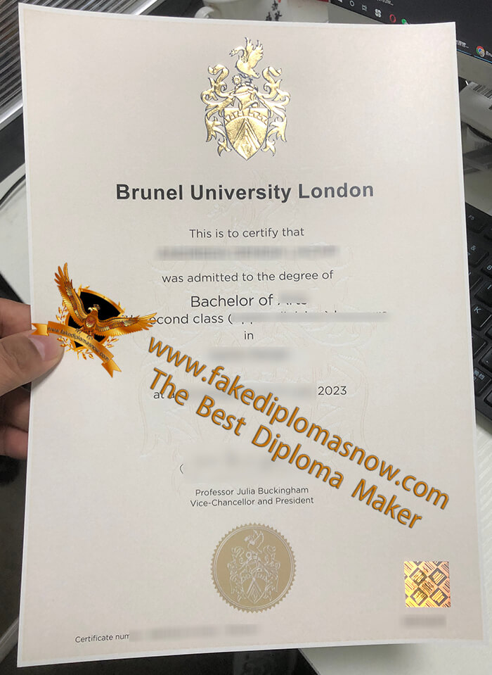 Brunel University London Diploma, Brunel University London degree certificate