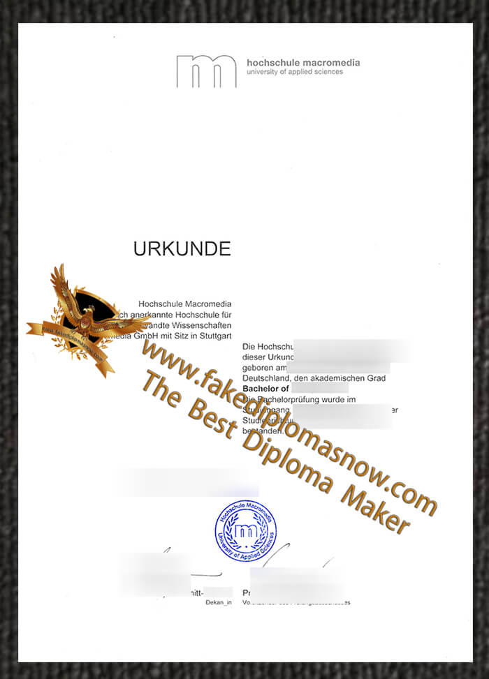 Hochschule Macromedia Urkunde Hochschule Macromedia Urkunde