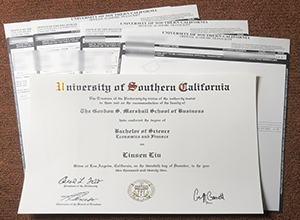 USC diploma, Southern Ca transcript sample