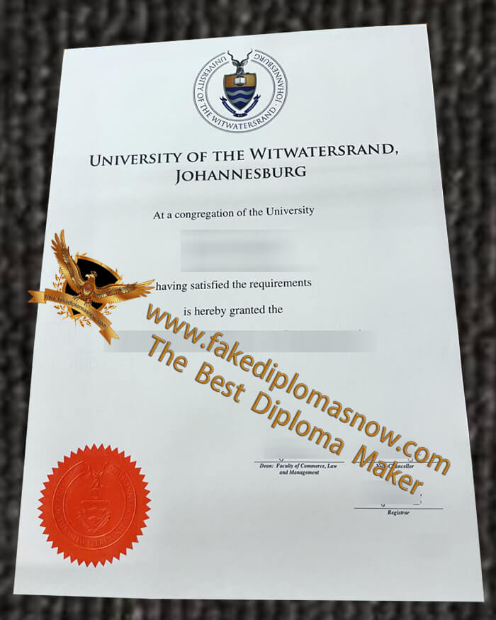 University of the Witwatersrand diploma