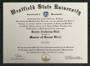 Westfield State University diploma certificate