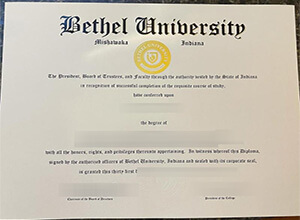 Bethel University diploma certificate